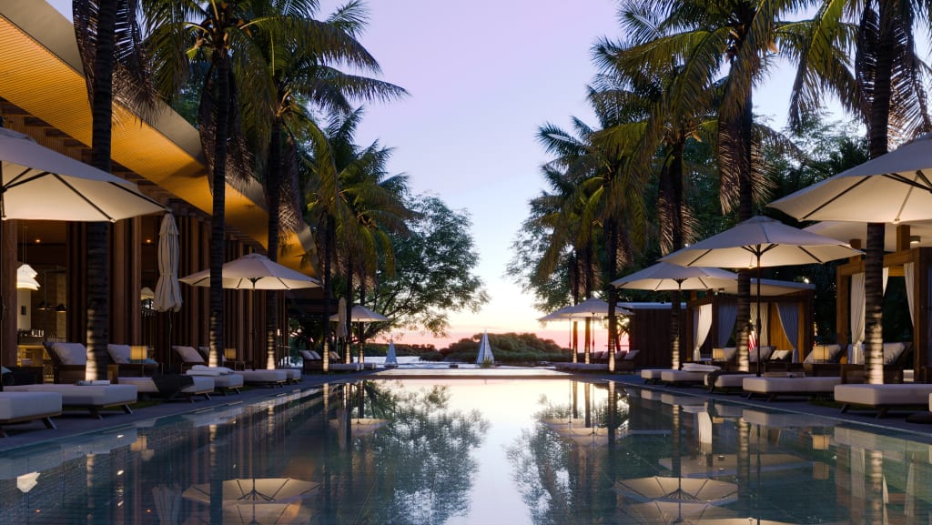 Ocean Club sunset pool view